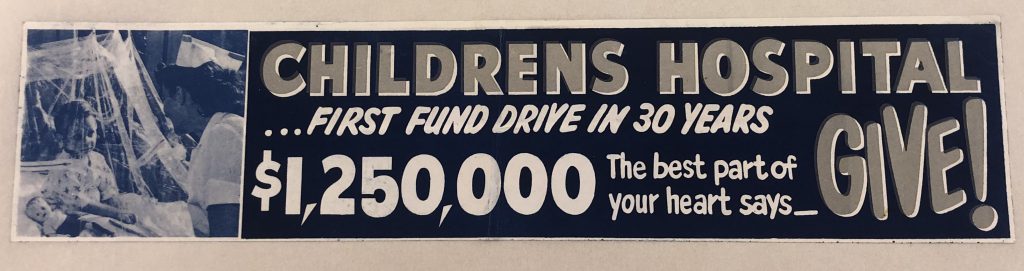 1955 fundraising campaign banner