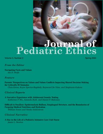 Journal of Pediatric Ethics - spring 2024 cover
