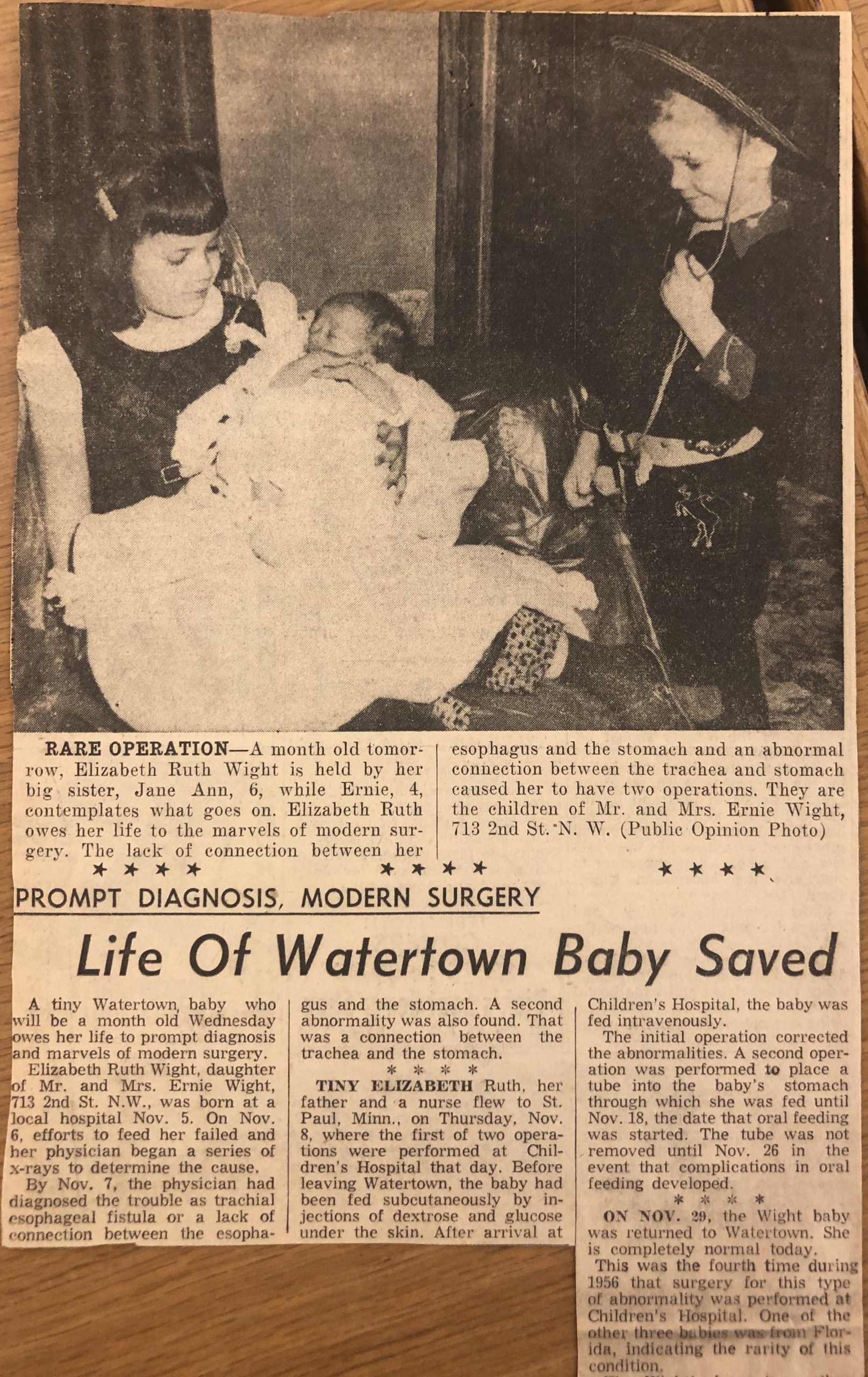 Newspaper article from the 1950s