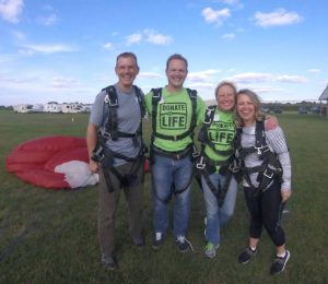 Nikki skydiving with Dr. Moore