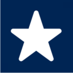 White star on a navy blue background